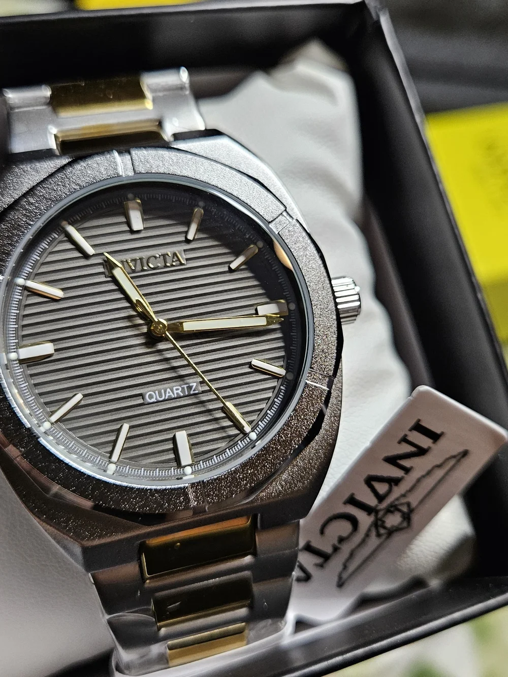 Invicta Celestial Two-Tone Silver and Gold Stainless Steel Watch with Gray Dial